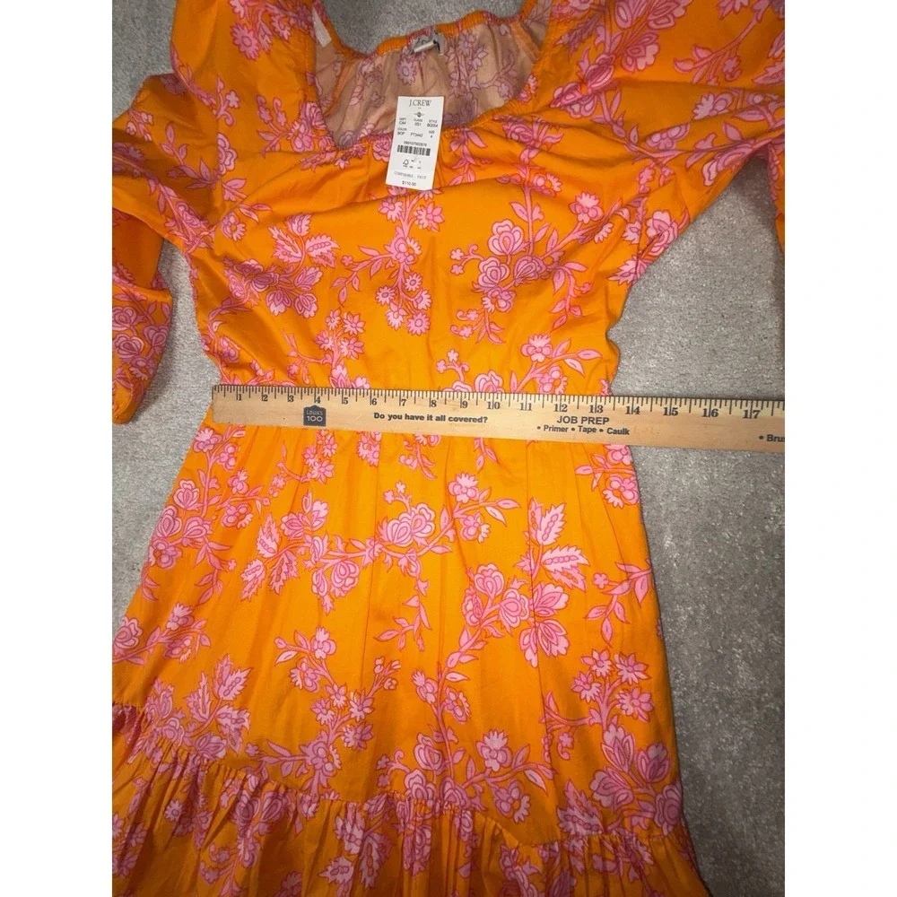NWT J.Crew Scoopneck‎ Mini DressBird of Paradise Tropic orange and pink 4